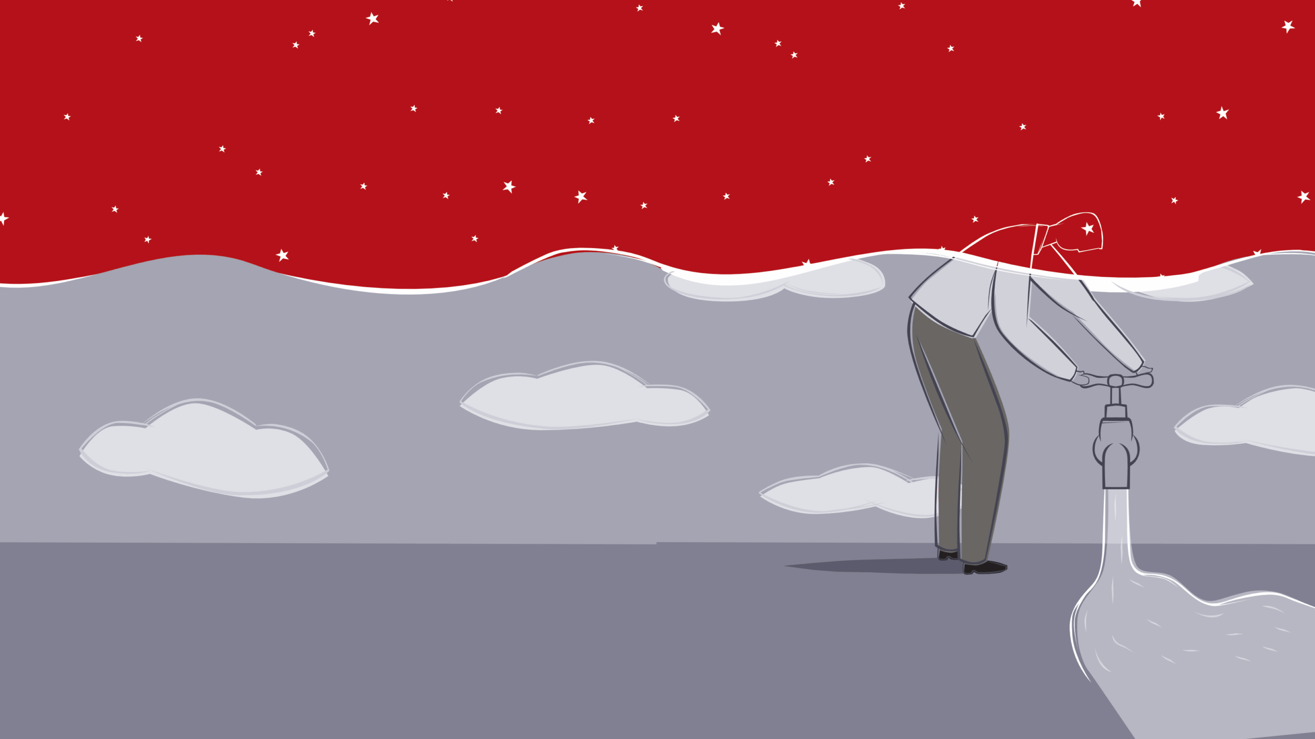 Illustration of a figure clearing a path
